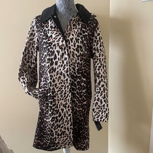 NWT Kate Spade Black and Brown Leopard Rain Coat